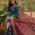 Blue woven design saree with unstitched blouse