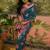 Blue woven design saree with unstitched blouse