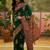 Green woven design saree with unstitched blouse