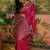 Pink woven design saree with unstitched blouse