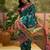 Green woven design saree with unstitched blouse
