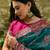 Green woven design saree with unstitched blouse