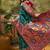 Green woven design saree with unstitched blouse
