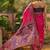 Pink woven design saree with unstitched blouse