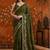 Olive embellished embroidered  georgette saree