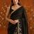 Black embellished embroidered  georgette saree