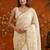 Off white embellished embroidered  georgette saree