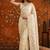 Off white embellished embroidered  georgette saree