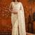 Off white embellished embroidered  georgette saree
