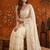 Off white embellished embroidered  georgette saree