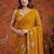 Mustard embellished embroidered  georgette saree
