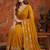 Mustard embellished embroidered  georgette saree