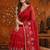 Red embellished embroidered  georgette saree
