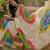 Off white bandhani printed  chiffon saree with embellished border & blouse piece