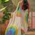Off white bandhani printed  chiffon saree with embellished border & blouse piece