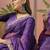 Purple bandhani printed  chiffon embellished border saree  & unstitched blouse piece