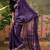 Purple bandhani printed  chiffon embellished border saree  & unstitched blouse piece