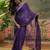 Purple bandhani printed  chiffon embellished border saree  & unstitched blouse piece