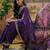 Purple bandhani printed  chiffon embellished border saree  & unstitched blouse piece