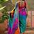 Yellow bandhani printed saree with embellished border and blouse piece