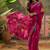 Pink bandhani printed  chiffon saree with embroidered border and blouse piece