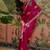 Pink bandhani printed  chiffon saree with embroidered border and blouse piece