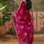 Pink bandhani printed  chiffon saree with embroidered border and blouse piece