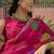 Pink bandhani printed  chiffon saree with embroidered border and blouse piece