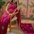 Pink bandhani printed  chiffon saree with embroidered border and blouse piece