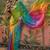 Pink womens multi  chiffon bandhani unstitched blouse piece & sarees