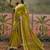 Green bandhani printed  chiffon saree with embroidered border and blouse piece