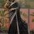 Black womens black  chiffon bandhani unstitched blouse piece & sarees