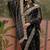 Black womens black  chiffon bandhani unstitched blouse piece & sarees