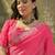 Pink womens pink  chiffon bandhani unstitched blouse piece & sarees