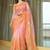 Peach women ethnic motifs embellished sequinned satin saree