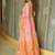Peach women ethnic motifs embellished sequinned satin saree