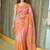Peach women ethnic motifs embellished sequinned satin saree