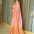 Peach women ethnic motifs embellished sequinned satin saree