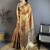 Gold ethnic motifs zari silk blend heavy work kanjeevaram saree