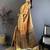 Gold ethnic motifs zari silk blend heavy work kanjeevaram saree