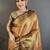 Gold ethnic motifs zari silk blend heavy work kanjeevaram saree