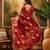 Maroon woven design banarasi saree with blouse piece