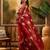 Maroon woven design banarasi saree with blouse piece
