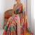 Multicolor ethnic motifs sequinned  chiffon designer saree