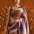 Multicolor striped mirror work satin saree