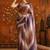 Multicolor striped mirror work satin saree
