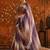 Multicolor striped mirror work satin saree