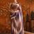Multicolor striped mirror work satin saree