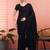 Black ethnic embroidered festive wear saree with matching blouse