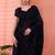 Black ethnic embroidered festive wear saree with matching blouse